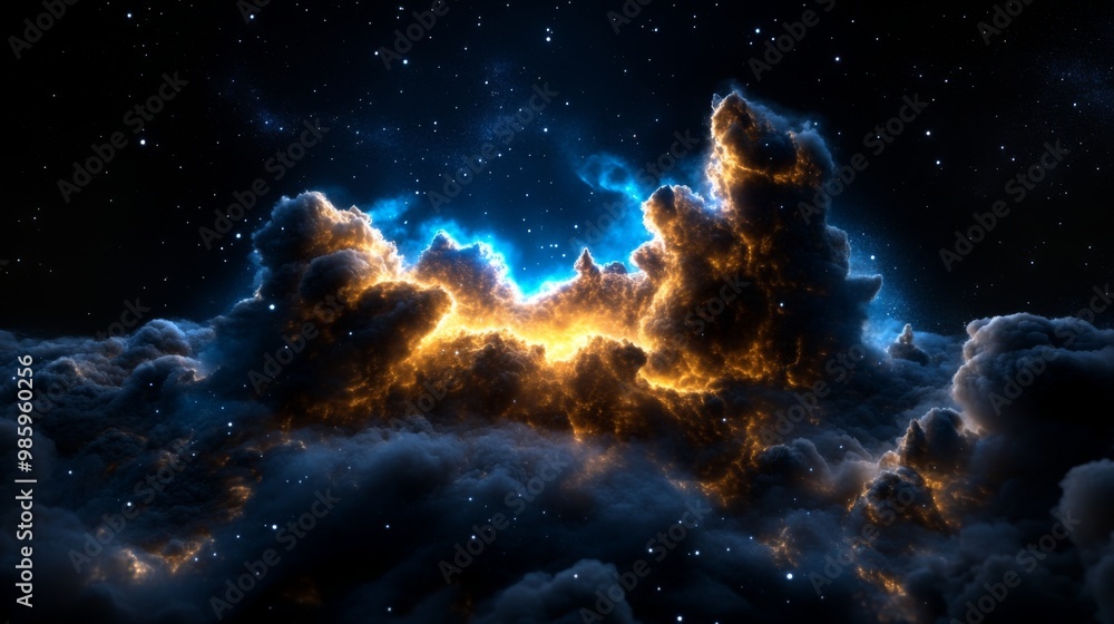 Stunning Cosmic Clouds with Stars and Glowing Light Stunning Cosmic Clouds with Stars and Glowing Light