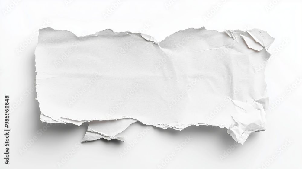 Piece of white paper tear isolated on white background. Piece of white paper tear isolated on white background.