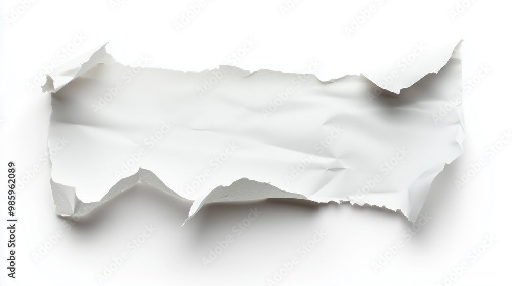 Piece of white paper tear isolated on white background. Piece of white paper tear isolated on white background.