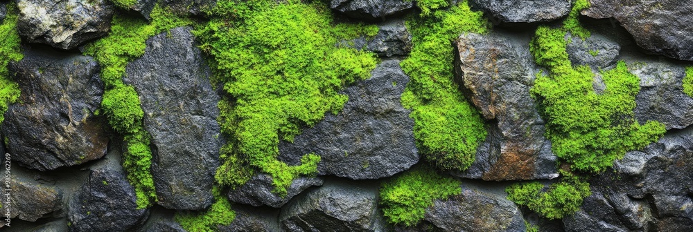 Moss - covered stone texture with vibrant green and earthy tones Moss - covered stone texture with vibrant green and earthy tones
