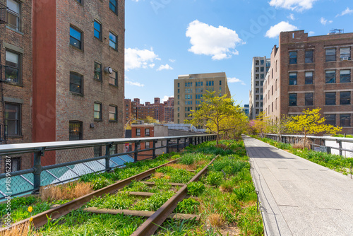 Obraz na płótnie High Line urban park walkway in New York City w salonie