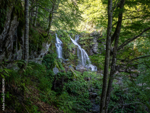 The waterfalls of the Dardagna creek, inside the Corno alle Scale park, Bologna (Italy)