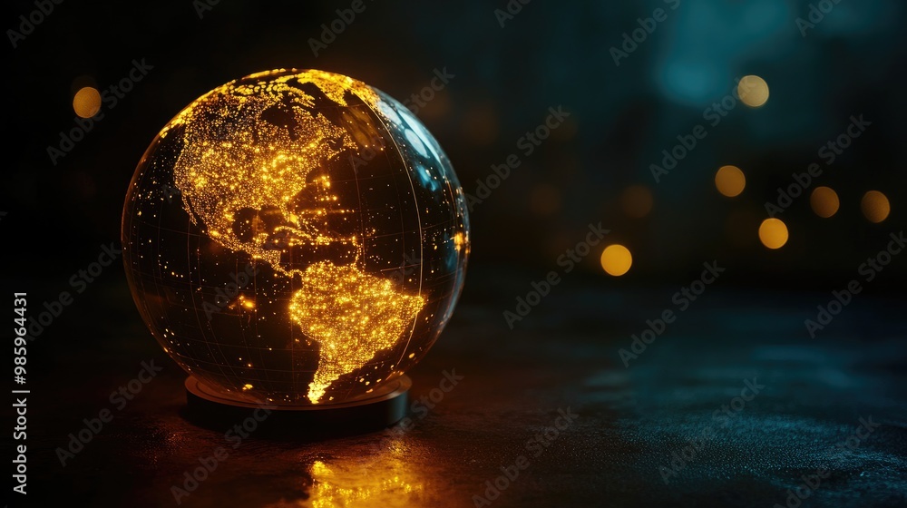 glowing globe, black setting (close up, focus on, copy space) dazzling and lively tones Double exposure silhouette with glowing ball glowing globe, black setting (close up, focus on, copy space) dazzling and lively tones Double exposure silhouette with glowing ball
