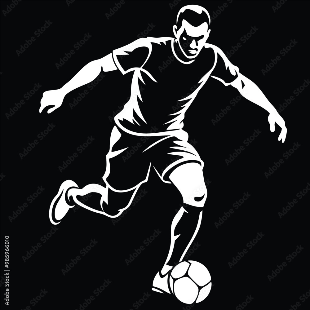 Naklejka premium soccer player silhouette