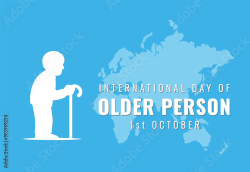 International Day of Older Persons celebrated on 1st october. background, banner, card, poster, template. 
