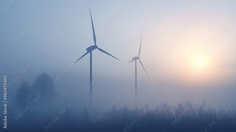 2 windmills for renewable electric fog power 2 windmills for renewable electric fog power