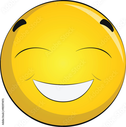 Slightly smiling face Large size of yellow emoji smile