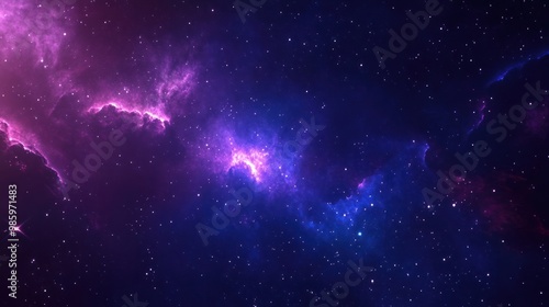 Wallpaper Mural A galaxy background with rich blues, purples, and glowing stars set against a dark sky, offering an ethereal, otherworldly atmosphere for space enthusiasts. Torontodigital.ca