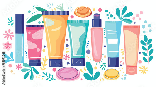 Elegant Women's Make-Up and Fashion Beauty Self-Care Elements