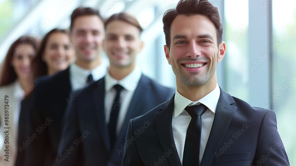 Professional business people team of work standing with smile in modern office. Professional business people team of work standing with smile in modern office.