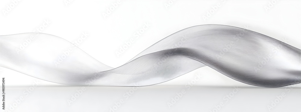 Captivating Monochrome Wave A Serene Single Light Wave Undulating on a Pristine White Background Captivating Monochrome Wave A Serene Single Light Wave Undulating on a Pristine White Background