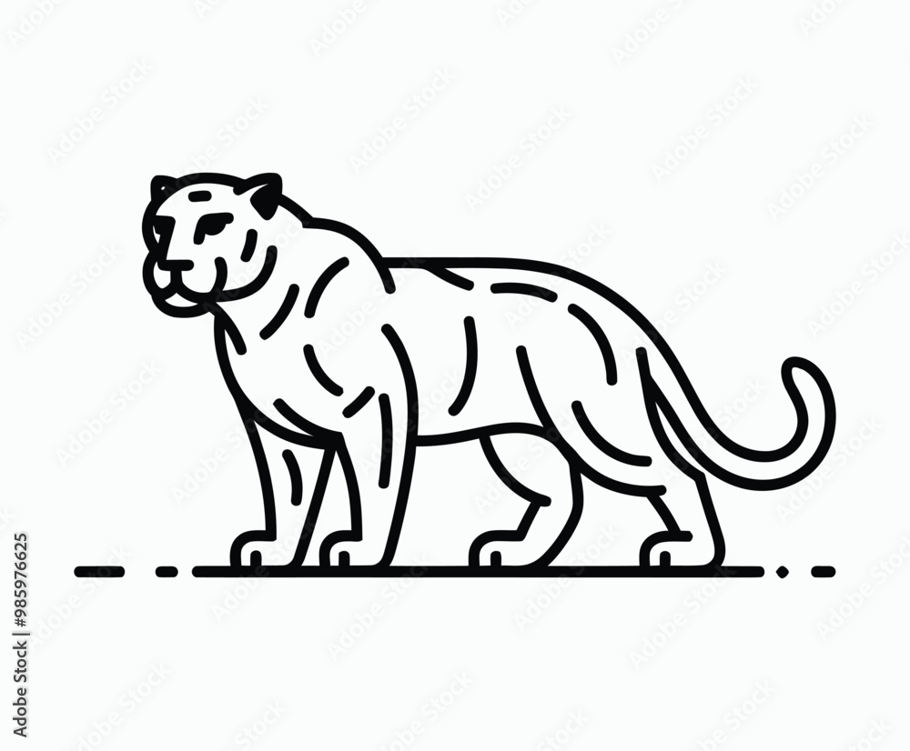 Wild animal black panther silhouette EPS vector isolated illustration template on a white background Wild animal black panther silhouette EPS vector isolated illustration template on a white background