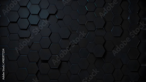 Dark hexagon wallpaper or background Generative AI