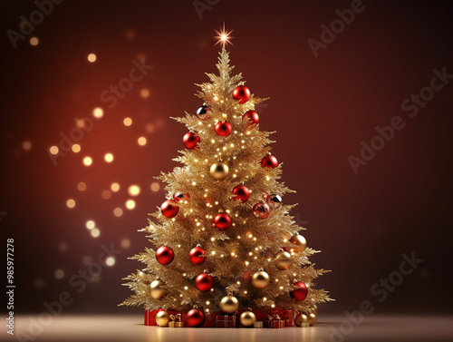 Extraordinary Christmas background with bright tree design