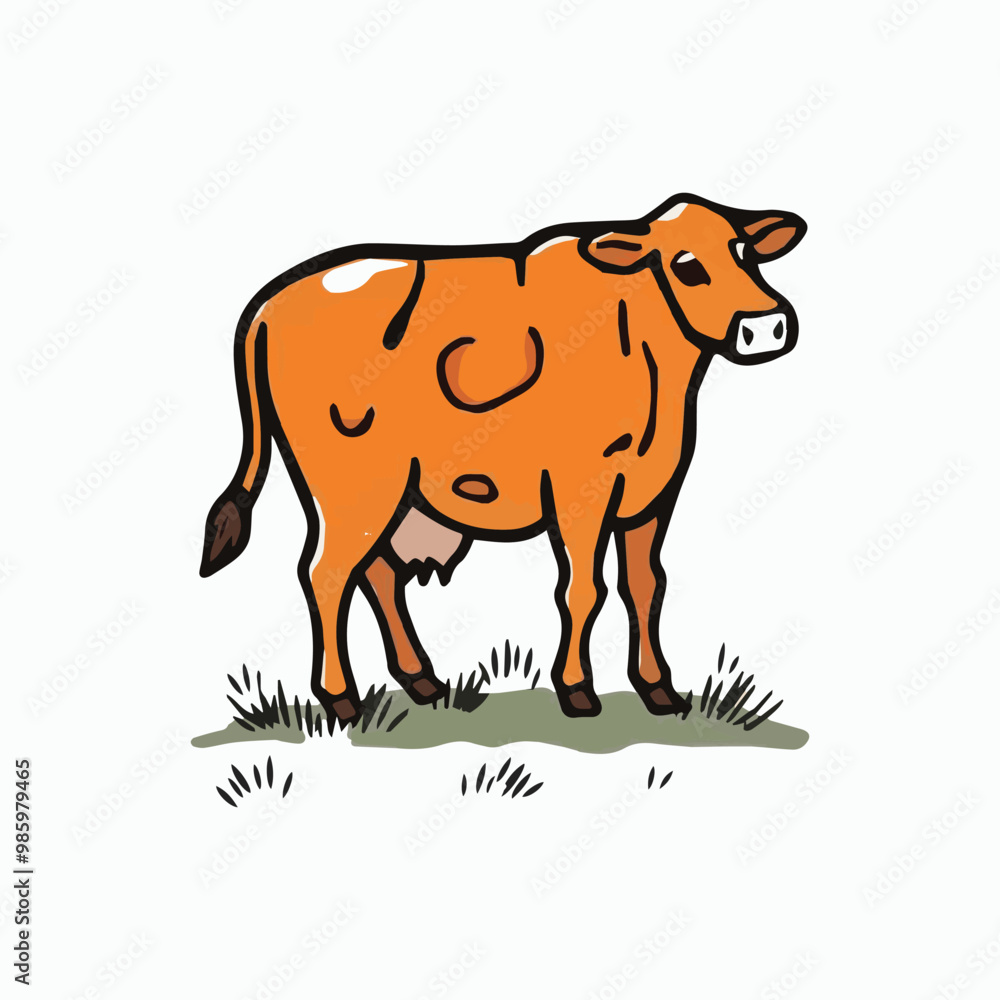 Fototapeta premium cow Animal logo Isolated Black on White background
