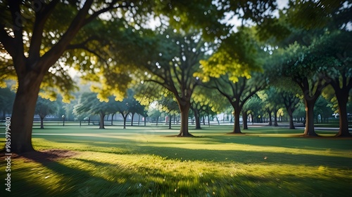 Blur defocused park garden tree in nature background Generative AI