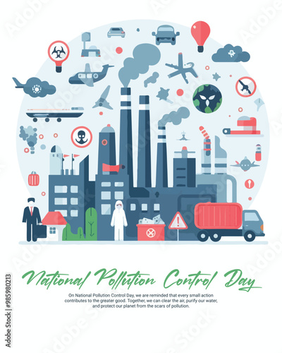 National pollution control day social media post with earth banner template