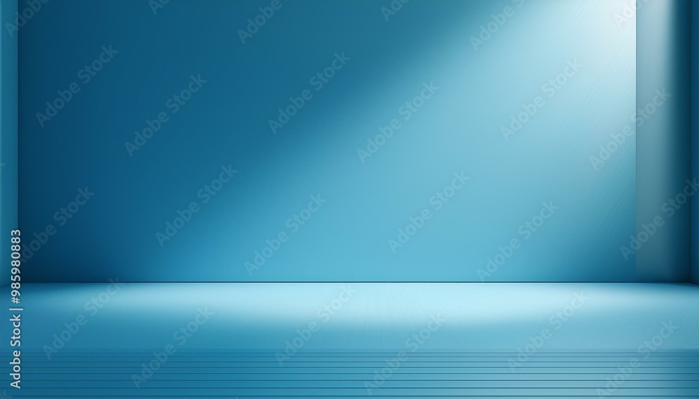 Abstract blue background with drop shadow and light. Backdrop for product presentation Abstract blue background with drop shadow and light. Backdrop for product presentation