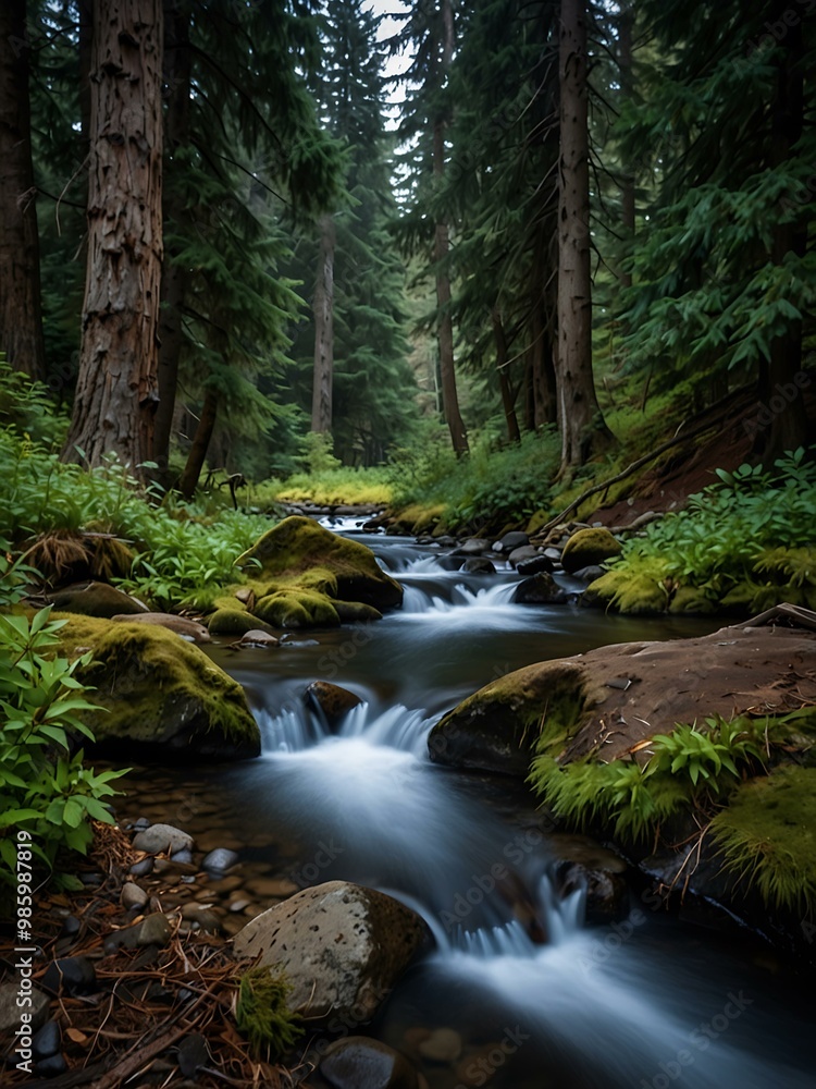 Little Zig Zag River flowing through Mt. Hood National Forest. Little Zig Zag River flowing through Mt. Hood National Forest.