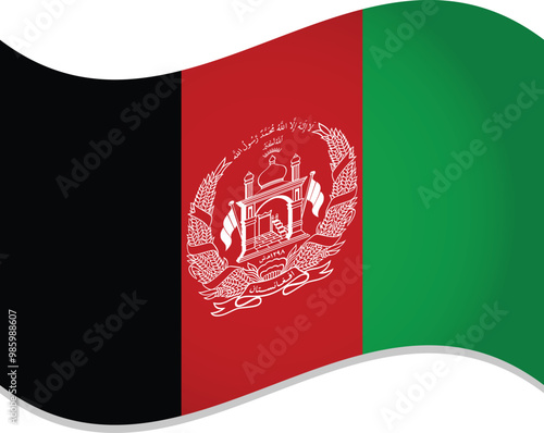 Afghanistan Flag Waving in Air Vector