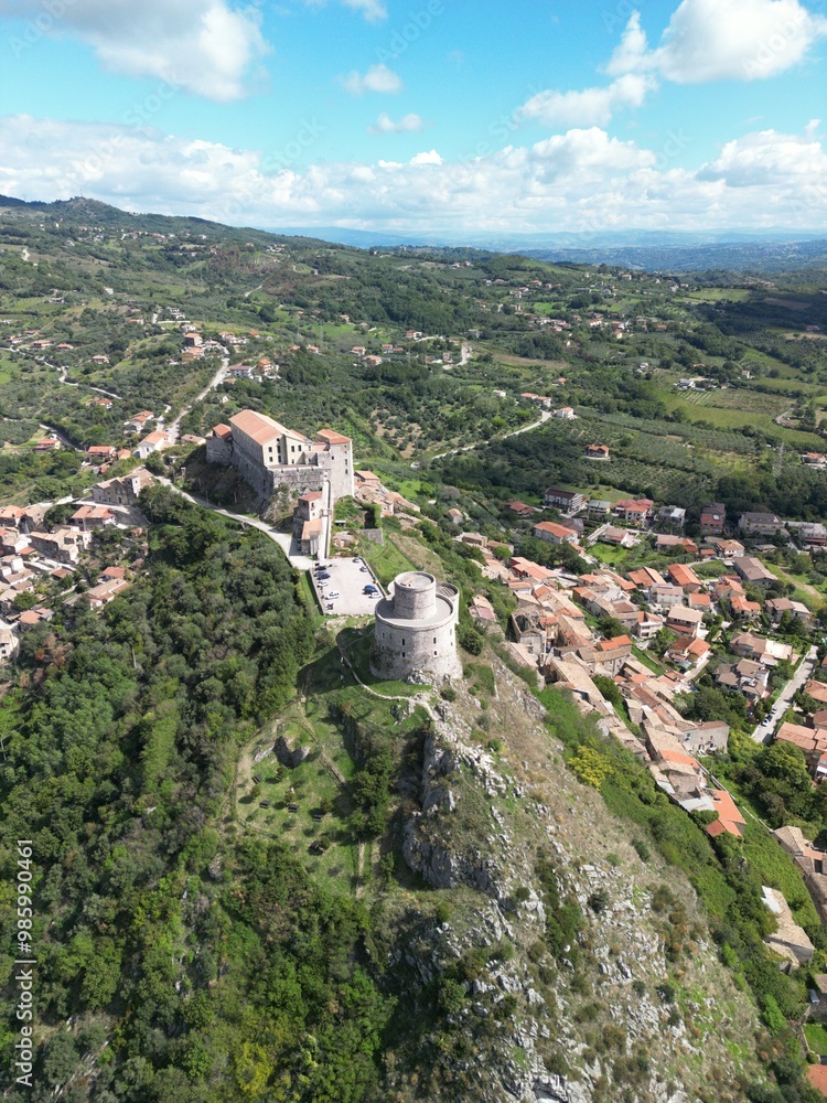 Obraz premium ancient castle tower of Montesarchio,, benevento, campania, Italy