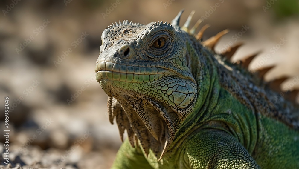 Male green iguana from Aruba, shallow depth of field. Male green iguana from Aruba, shallow depth of field.