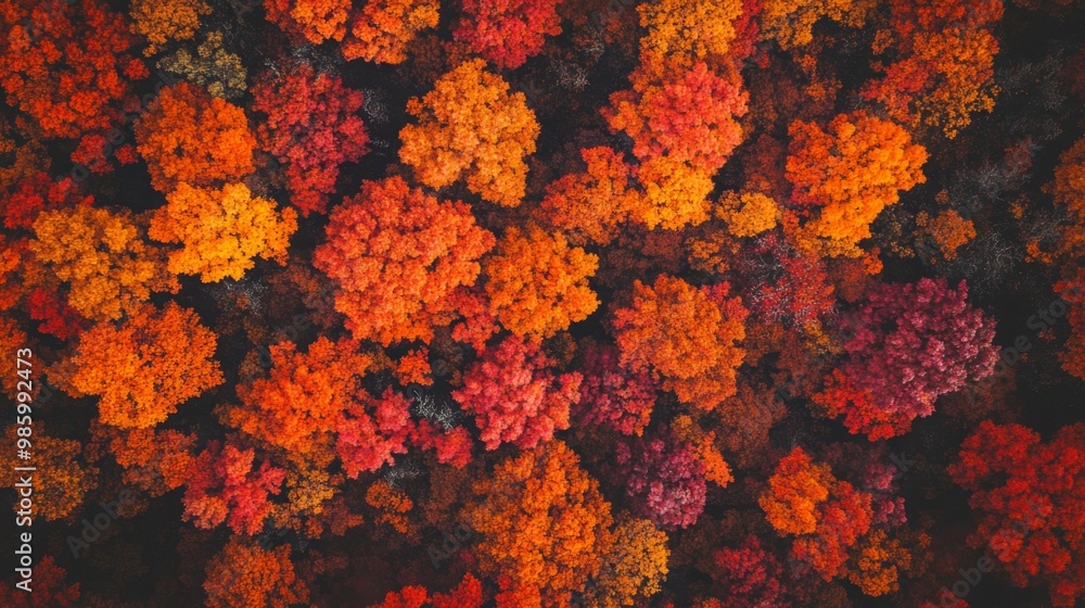 Aerial View of Vibrant Autumn Foliage in a Forest Aerial View of Vibrant Autumn Foliage in a Forest