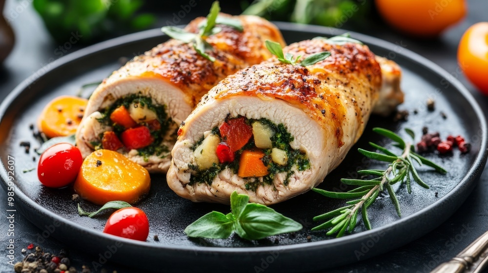 Stuffed veggie chicken Stuffed veggie chicken