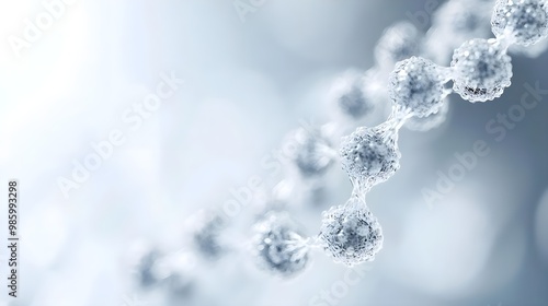 Molecule structure on a blue background