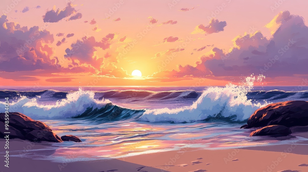 Fototapeta premium sunset over the sea