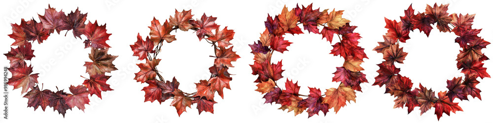 Autumn wreath crafted from a variety of vibrant fall leaves in shades of red orange and brown The wreath creates a cozy rustic and festive seasonal Autumn wreath crafted from a variety of vibrant fall leaves in shades of red orange and brown The wreath creates a cozy rustic and festive seasonal