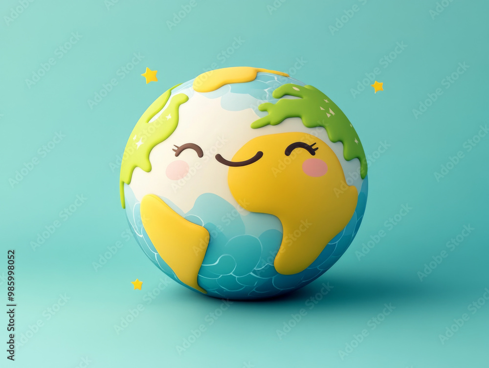 Obraz premium A vibrant and colorful illustration of planet Earth