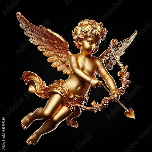 Gold metal decorative cupid...
