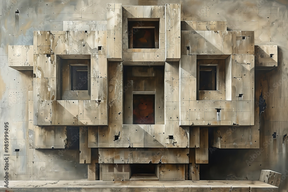 Abstract architectural background 3D modern art concepts, simple shapes and forms. Abstract architectural background 3D modern art concepts, simple shapes and forms.