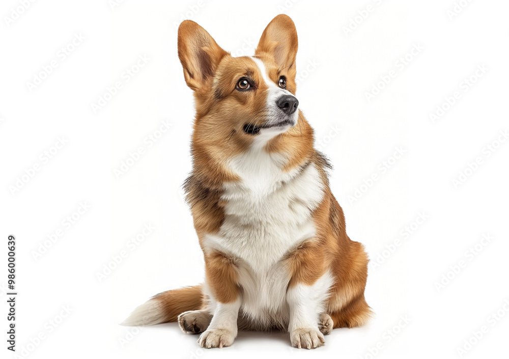 portrait of a dog pembroke welsh corgi sit down cam white background AI generate portrait of a dog pembroke welsh corgi sit down cam white background AI generate
