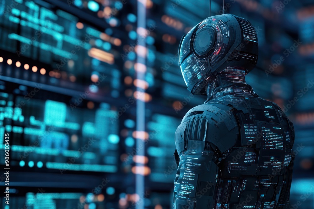 Futuristic Robot in a Cybernetic Environment Futuristic Robot in a Cybernetic Environment