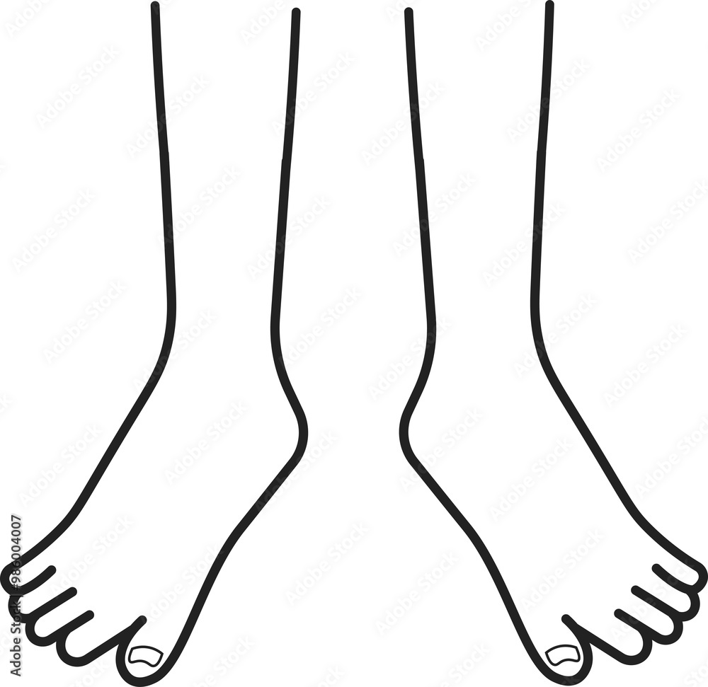 Isolated pictogram foot, feet, legs, toe, lower body part Isolated pictogram foot, feet, legs, toe, lower body part