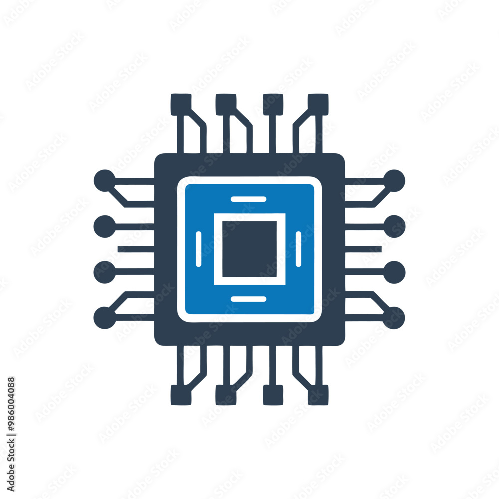 Chip Processor Vector Icon, Computer chip symbol, CPU Chip Icon Chip Processor Vector Icon, Computer chip symbol, CPU Chip Icon