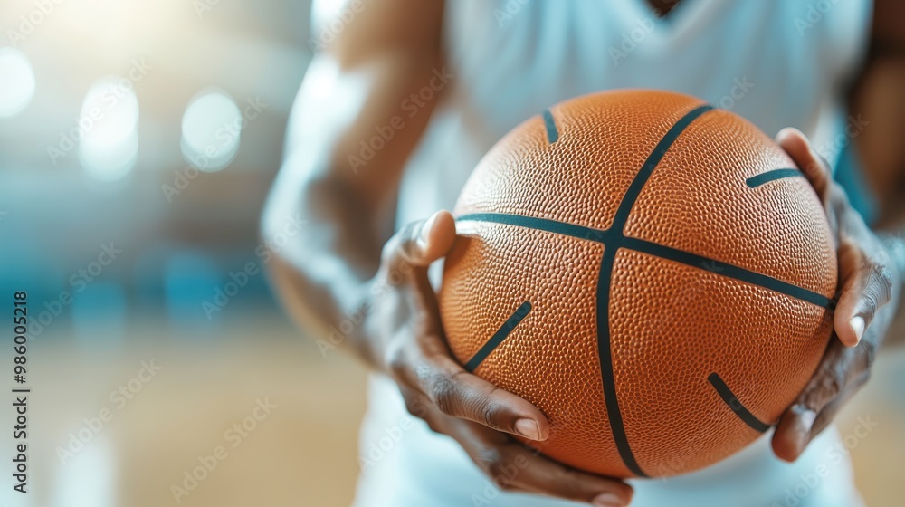 A focused image of an athlete's hands gripping a basketball, ready to execute a shot, highlighting the power, precision, and determination required in the game. A focused image of an athlete's hands gripping a basketball, ready to execute a shot, highlighting the power, precision, and determination required in the game.