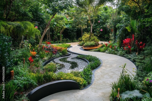 Maximalistic garden design photo