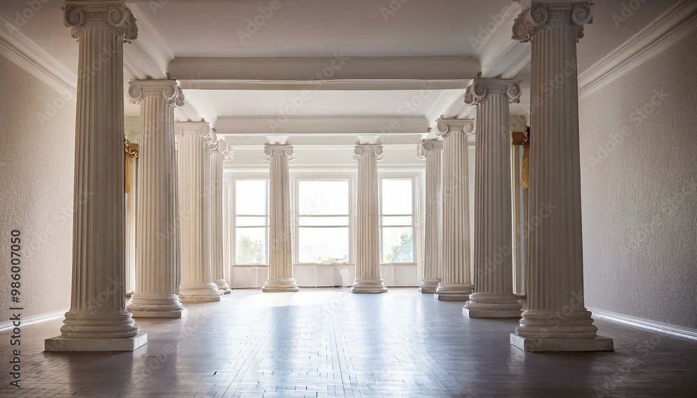 Light interior with columns Light interior with columns