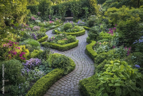 Maximalistic garden design photo