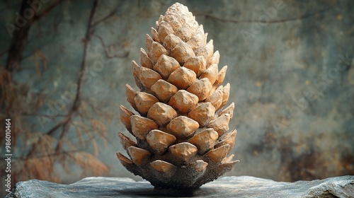 Close-Up of a Pine Cone on a Rock