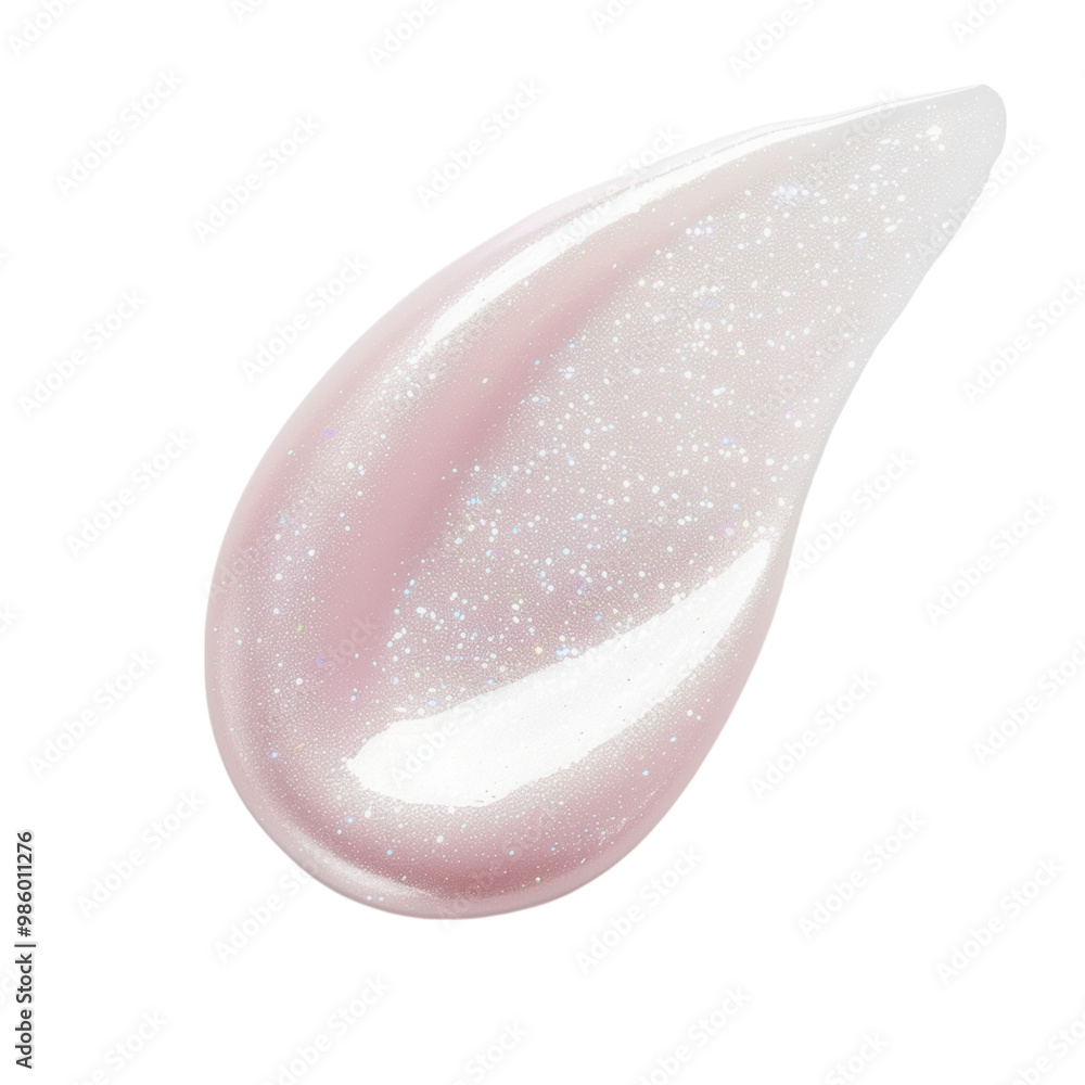 Fototapeta premium Abstract pink acrylic color brush stroke. Nail polish. Isolated on white background.