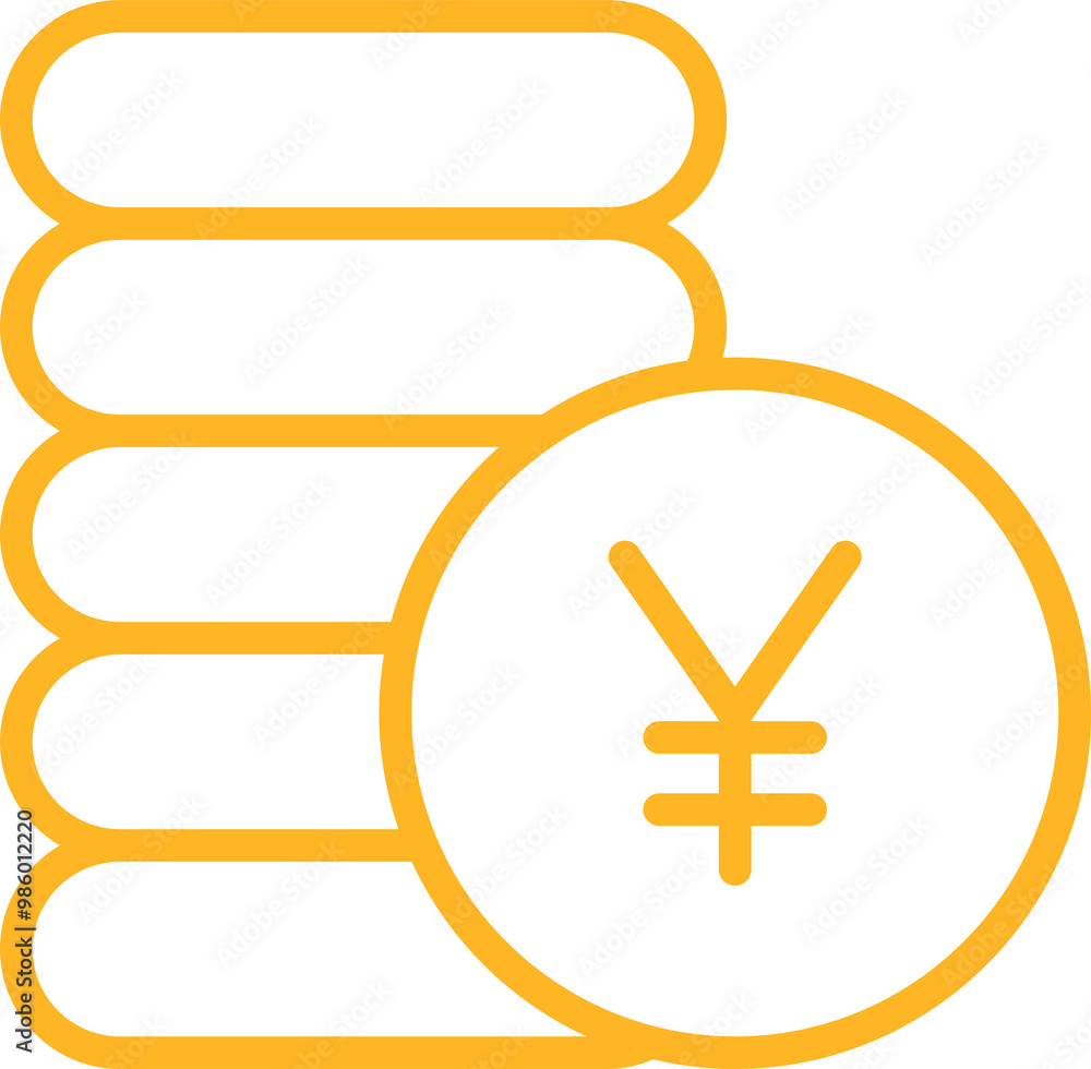 Fototapeta premium Yuan Renminbi Coins Icon