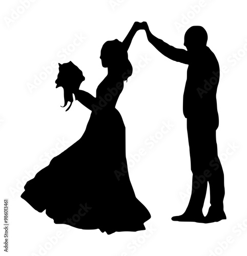 Bride And Groom Silhouette