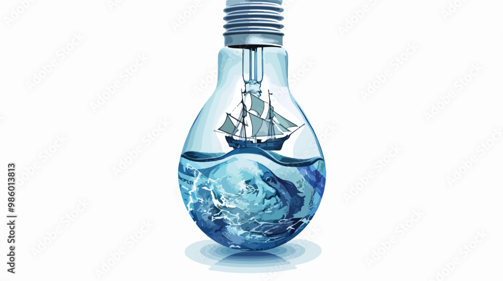 Clear Glass Light Bulb Filled with Water and Dollar Ship Clear Glass Light Bulb Filled with Water and Dollar Ship
