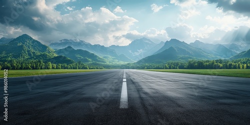 Scenic Asphalt Racetrack Amidst Majestic Mountains