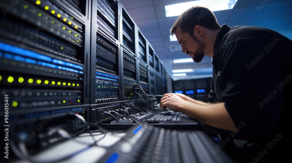 A network administrator implementing security protocols, configuring firewalls and intrusion detection systems, A network administrator implementing security protocols, configuring firewalls and intrusion detection systems,
