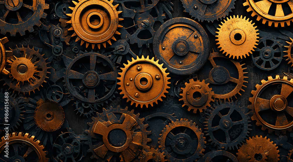 An intricate pattern of gears and cogs,engine gear wheels,mechanical parts, industrial background. An intricate pattern of gears and cogs,engine gear wheels,mechanical parts, industrial background.